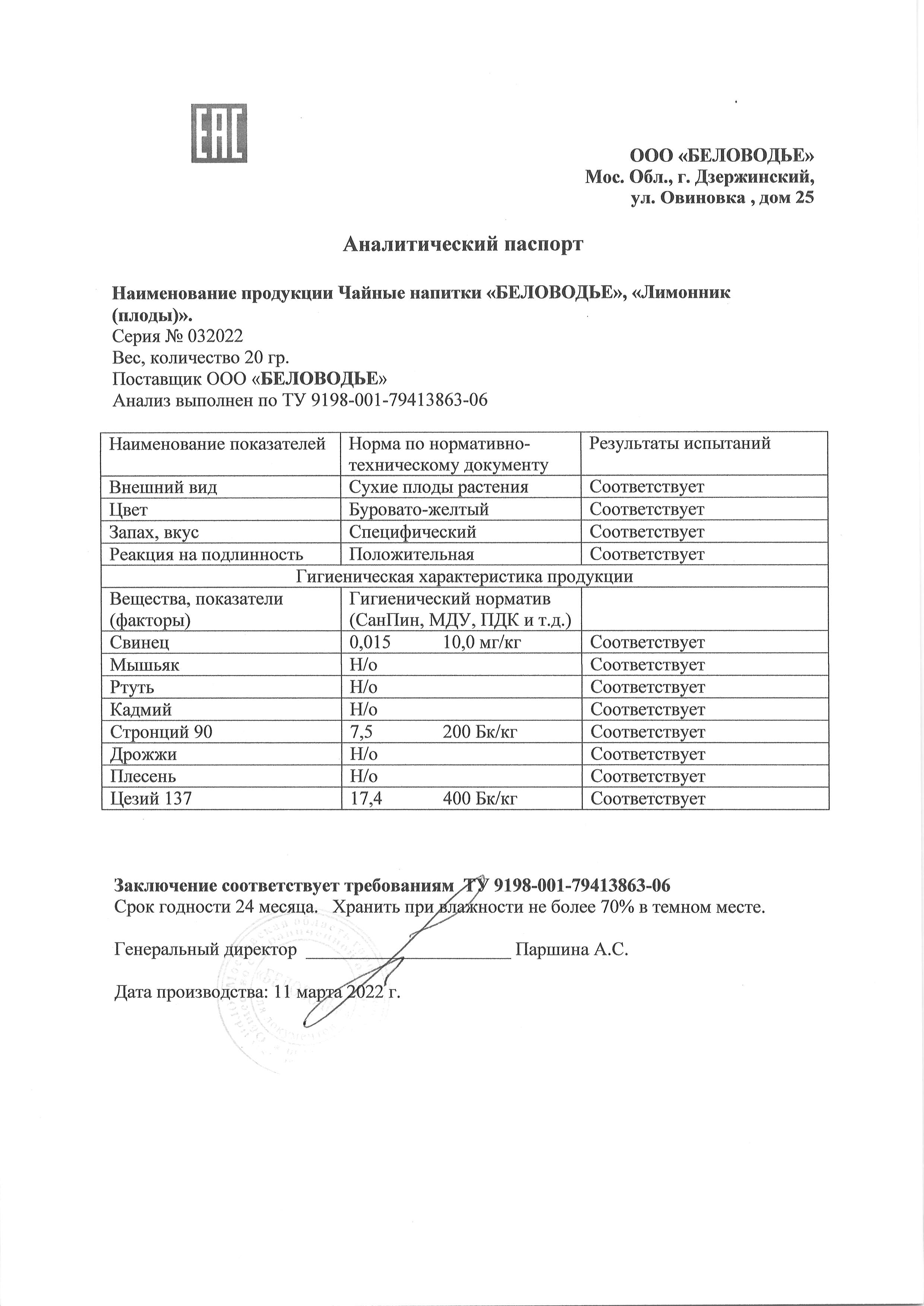 Паспорт №032022